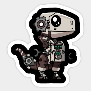 Steampunk Kawaii Dragon Robot Sticker